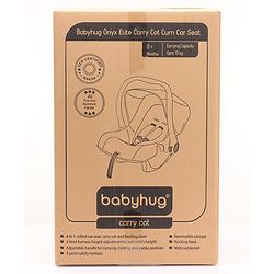 Babyhug Onyx Elite Car Seat cum Carry Cot with Rocking Base and aluminium handle - Grey & Green