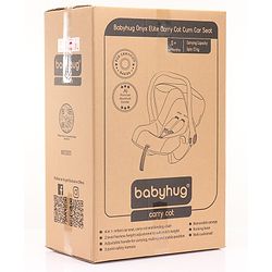 Babyhug Onyx Elite Car Seat cum Carry Cot with Rocking Base and aluminium handle - Grey & Green