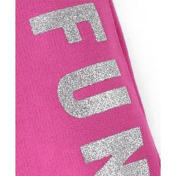 Babyhug Cotton Looper Full Length Lounge Pant With Text Print - Pink