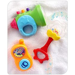 Babyhug Rattles Gift Set Pack of 3 |Easy to Grip|Gifting Toy| Child Safe Material| BIS Certified|  3 Months+