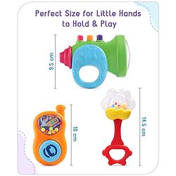 Babyhug Rattles Gift Set Pack of 3 |Easy to Grip|Gifting Toy| Child Safe Material| BIS Certified|  3 Months+
