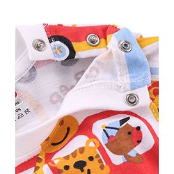 Babyhug Single Jersey Knit Full Sleeves Trucks Printed Night Suit - White