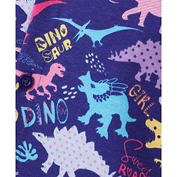 Babyhug 100% Cotton Half Sleeves Shirt Dinosaur Print - Purple