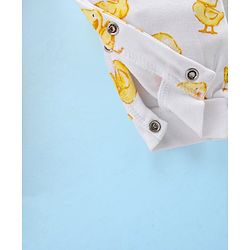 Babyhug 100% Cotton Interlock Knit Full Sleeves Romper Duck Print - White