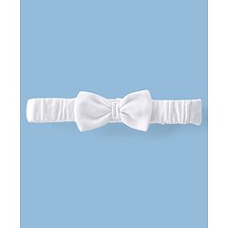Babyhug 100% Cotton Interlock Knit Sleeveless Solid Color Onesies with Hair Band & Booties - White