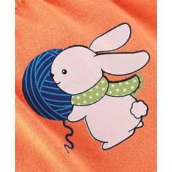 Babyhug Cotton Knit Footed Bootie Leggings Bunny Printed Pack of 3 - Blue & Peach