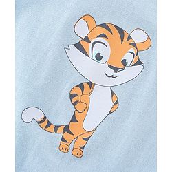 Babyhug 100% Cotton Knit Antibacterial Sleeveless Sando With Striped & Tiger Print Pack of 3 - Green Orange & Blue