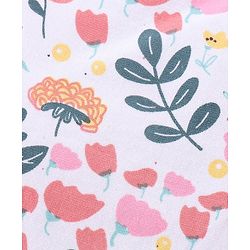 Babyhug Cotton Lycra Full Length Legging With Floral Print Pack Of 2 - Red & White