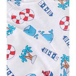 Babyhug 100% Cotton Striped & Whales Print Briefs Pack of 3 - Red White & Navy