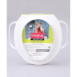 Babyhug Soft Potty Seat With Handle & White Dots Print - Light Grey