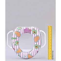 Babyhug Soft Cushioned Baby Potty Seat Birds & Rabbit Print - White & Pink