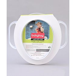 Babyhug Soft Cushioned Baby Potty Seat Birds & Rabbit Print - White & Pink