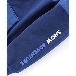 Babyhug 100% Cotton Knit Full Sleeves Hooded Sweatjacket With Adventure Patch - Navy Blue