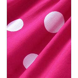 Babyhug Rayon Woven Sleeveless Top With Bow Applique & Polka Dot Print- Pink