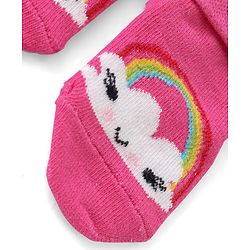Cute Walk by Babyhug Anti Bacterial Anti Skid Ankle Length Socks Stripes & Unicorn Design Pack Of 3- Multicolor