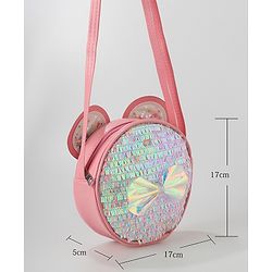 Babyhug Sling Bag with Bow Applique - Dark Pink