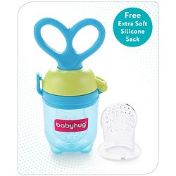 Babyhug Fruit & Food Feeder with Feed Pusher- Blue
