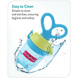 Babyhug Fruit & Food Feeder with Feed Pusher- Blue