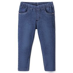 Babyhug Denim Full Length With Stretch Jegging Solid Colour - Dark Blue