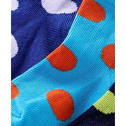 Cute Walk by Babyhug Cotton Blend Rich Non Terry Antibacterial Ankle Length Socks Polka Dots Design Pack of 5 - Multicolour