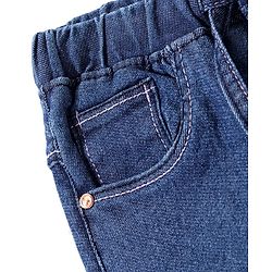 Babyhug Full Length With Stretch Denim Joggers Solid Colour - Dark Blue