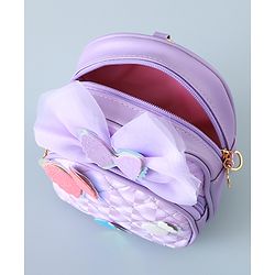 Babyhug Fashion Backpack with Butterfly Applique - Silver