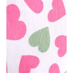 Babyhug 100% Cotton Knitted Cap Mittens & Booties with Heart Print- Pink