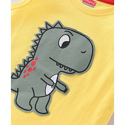 Babyhug 100% Cotton Knit Sleeveless T-Shirt Dino Graphics - Yellow