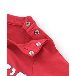 Babyhug Cotton Knit Half Sleeves T-Shirt Text Print - Red