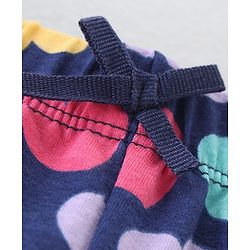 Babyhug Cotton Lycra Knit Full Length Leggings With Strech Heart Print Pack of 3 - Multicolor
