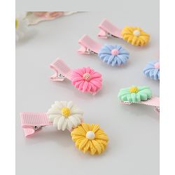 Babyhug Hair Pins And Clips Flower Applique Pack of 10 - Multicolour