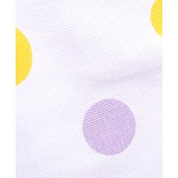 Babyhug Single Jersey Knit Full Sleeves Front Open Pyjama Set Polka Dots Printed - White