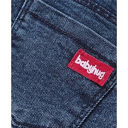 Babyhug Full Length Text Patch Stretchable Joggers - Dark Blue