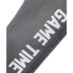 Babyhug Denim Washed Full Length Jeans With Stretch Text Print -Grey