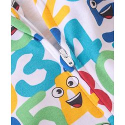 Babyhug Cotton Interlock Knit Full Sleeves Sleep Suit Neumeric Print - Multicolour