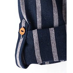 Babyhug 100% Cotton Woven Full Sleeves Kurta with Stripe Design - Navy Blue