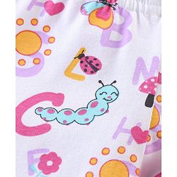Babyhug Knit Three Fourth Leggings Bugs Print & Solid Pack of 3 - Multicolour