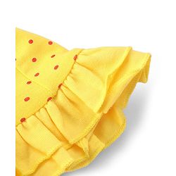 Babyhug 100% Cotton Knit Polka Dot Print Cap- Yellow