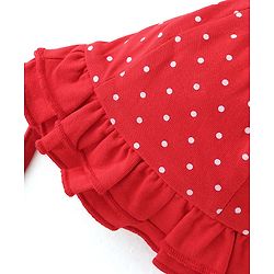 Babyhug 100% Cotton Knit Baby Cap With Polka Dot Print - Red