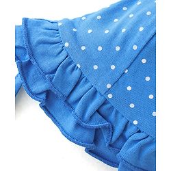 Babyhug 100% Cotton Baby Cap With Polka Dots Print - Blue