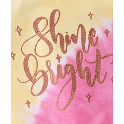 Babyhug Cotton Knit Half Sleeves Tie & Dye Top Text Print with Front Knot- Multicolour