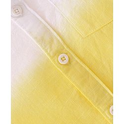 Babyhug Cotton Woven Half Sleeves Regular Collar Shirt Tie & Dye Pattern - Yellow & White