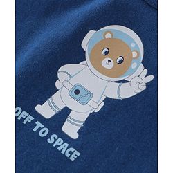 Babyhug 100% Cotton Sleeveless Sando Astronaut Print Pack Of 3 - Green & Blue