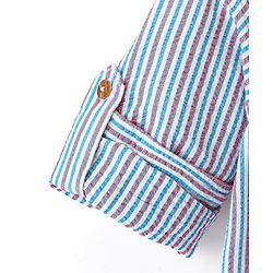 Babyhug Cotton Woven Full Sleeves Mandarin Collar Stripe Kurta Shirt - Multicolour