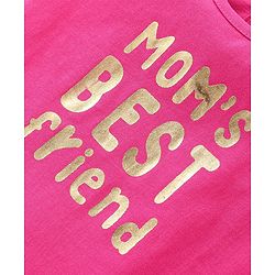 Babyhug Cotton Half Sleeves Top With Text Graphics - Pink