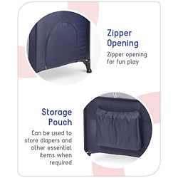 Babyhug Bouyant 3 in 1 Playpen cum Cot with Mosquito Net - Dark Blue