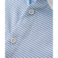 Babyhug Cotton Half Sleeve Striped Shirt - Blue
