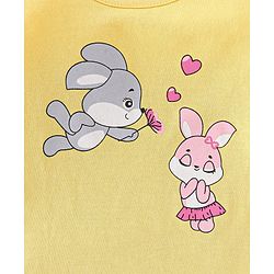 Babyhug Cotton Knit Full Sleeves Bunny Print T-Shirt - Yellow