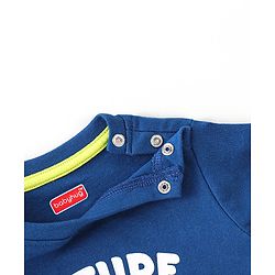 Babyhug Cotton Single Jersey Knit Half Sleeves Night Suit Text & Number Print - Navy Blue
