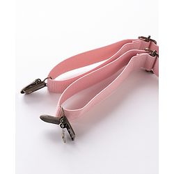 Babyhug Free Size Textured Bow and Suspender Set -Pink